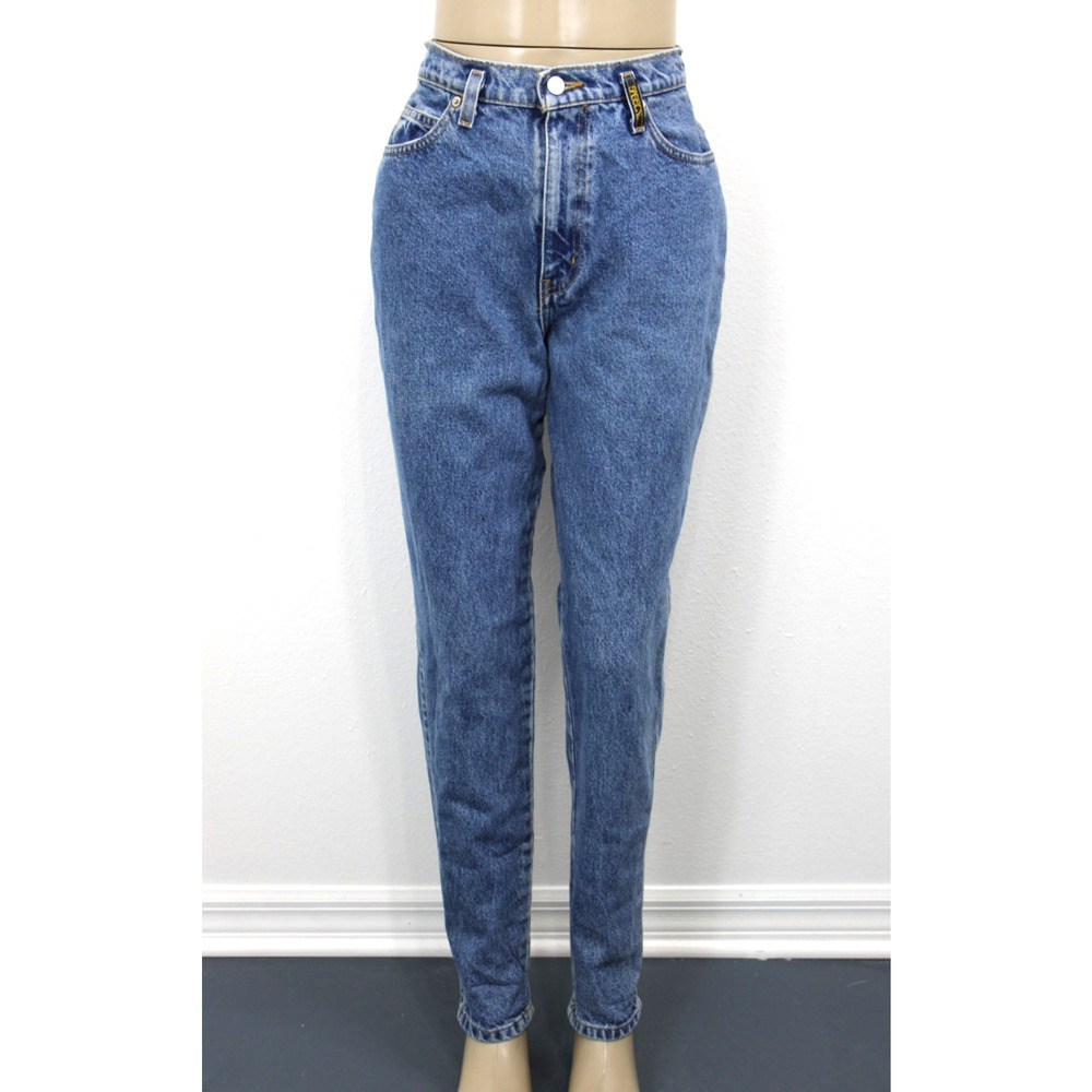 Vintage Sasson Jeans Blue Denim Medium Wash High Rise Tapered 7/8